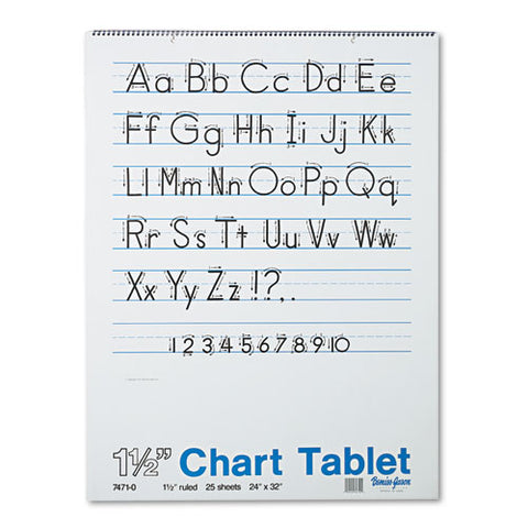 Pacon - Chart Tablets w/Manuscript Cover, Ruled, 24 x 32, White, 25 Sheets/Pad, Sold as 1 EA
