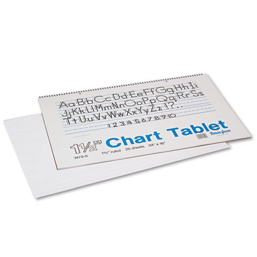 Pacon - Chart Tablets w/Manuscript Cover, Ruled, 24 x 16, White, 25 Sheets/Pad, Sold as 1 EA