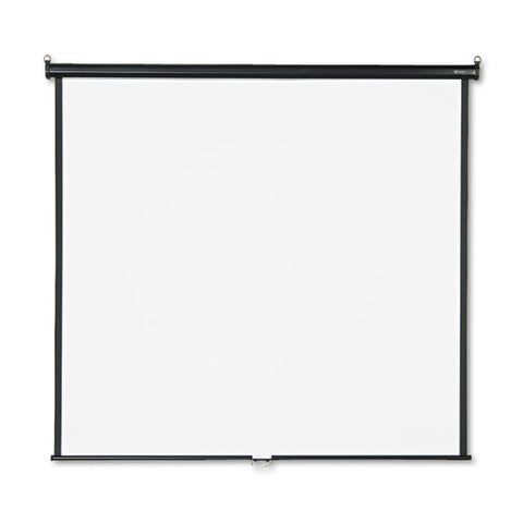 Quartet - Wall or Ceiling Projection Screen, 70 x 70, White Matte, Black Matte Casing, Sold as 1 EA