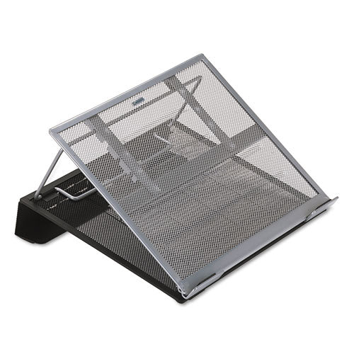 Laptop Stand/Holder, 13w x 11 3/4d x 6 3/4h, Black/Silver, Sold as 1 Each