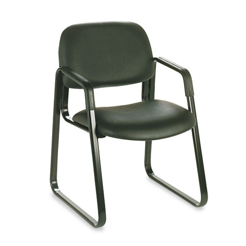 Cava Collection Sled Base Guest Chair, Black Vinyl, Sold as 1 Each