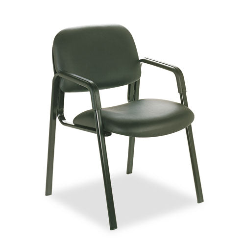 Cava Collection Straight-Leg Guest Chair, Black Vinyl, Sold as 1 Each