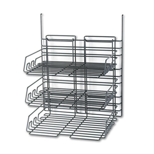 Safco - Panelmate Triple-Tray Organizer, 13 1/2 x 17 1/4, Charcoal Gray, Sold as 1 EA