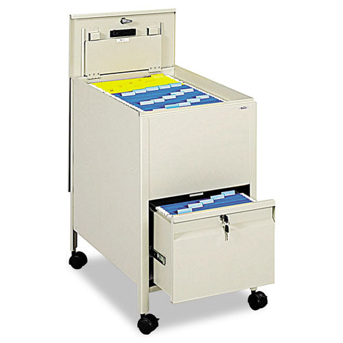 Safco - Locking Mobile Tub File With Drawer, Letter Size, 17w x 26d x 28h, Putty, Sold as 1 EA