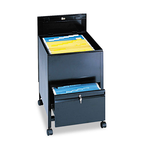 Safco - Locking Mobile Tub File With Drawer, Legal Size, 20w x 26d x 28h, Black, Sold as 1 EA