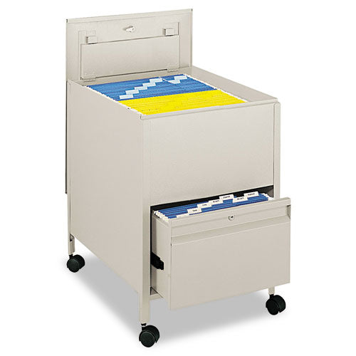 Safco - Locking Mobile Tub File With Drawer, Legal Size, 20w x 26d x 28h, Putty, Sold as 1 EA