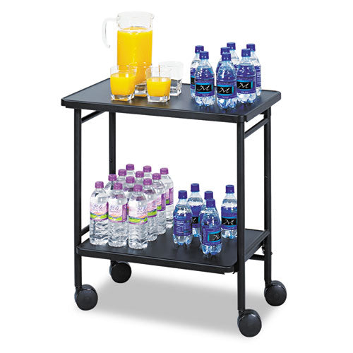 Safco - Folding Office/Beverage Cart, 2-Shelf, 26w x 15d x 30h, Black, Sold as 1 EA