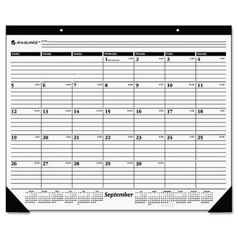 AT-A-GLANCE - Recycled 16-Month Desk Pad Calendar, 22-inch x 17-inch, Sold as 1 EA