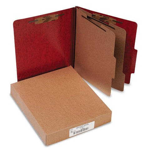 20-Pt PRESSTEX Classification Folders, Letter, 6-Section, Red, 10/Box, Sold as 1 Box, 10 Each per Box 