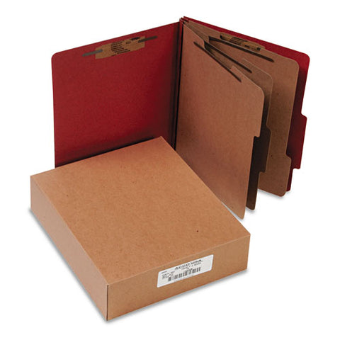 ACCO - Pressboard 20-Pt. Classification Folder, Letter, 8-Section, Earth Red, 10/Box, Sold as 1 BX