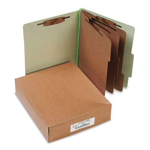 ACCO - Pressboard 25-Pt. Classification Folder, Letter, 8-Section, Leaf Green, 10/Box, Sold as 1 BX