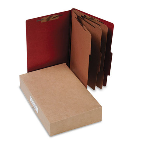 ACCO - Pressboard 25-Pt. Classification Folder, Legal, Eight-Section, Earth Red, 10/Box, Sold as 1 BX