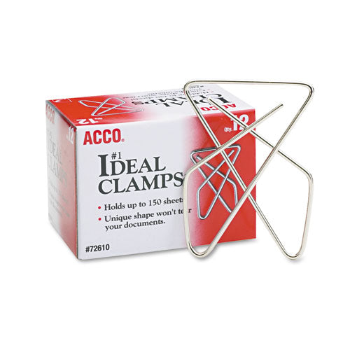 Ideal Clamps, Metal Wire, Large, 2 5/8", Silver, 12/Box, Sold as 1 Box, 12 Each per Box 