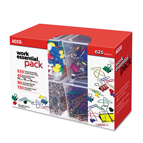ACCO - Club Clip Pack, 80 Ideal, 45 Binder, 350 Jumbo Paper Clips, 150 Push Pins, Sold as 1 PK