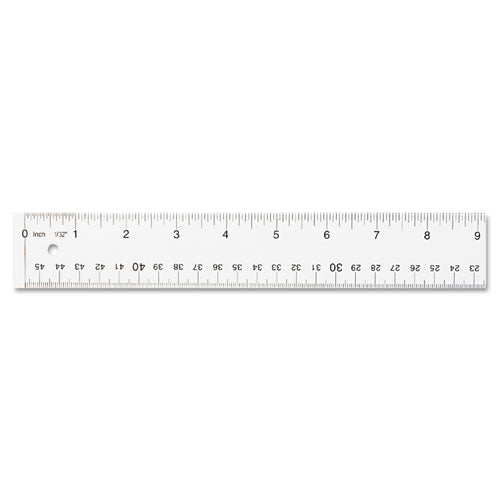 Westcott - Acrylic Ruler w/Two Beveled Edges and Hang Up Hole, 18-inch, Clear, Sold as 1 EA