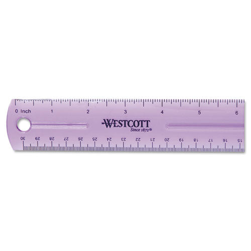 Westcott - Jeweltone Plastic Ruler, 12-inch, Assorted Transparent Colors, Sold as 1 EA
