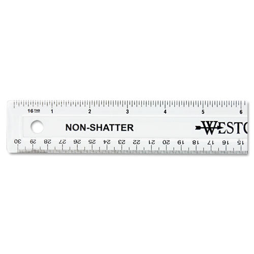 Westcott - Non-Shatter Ruler, 12-inch Length, Clear, Sold as 1 EA
