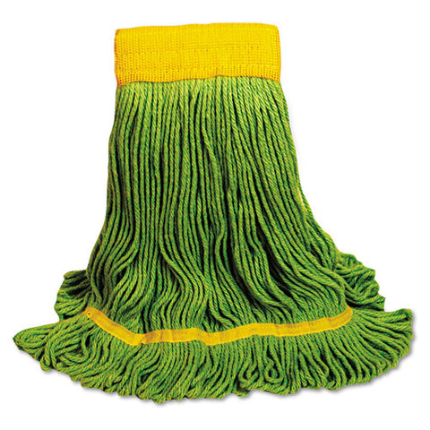 EcoMop Looped-End Mop Head, Recycled Fibers, Medium Size, Green, Sold as 1 Each