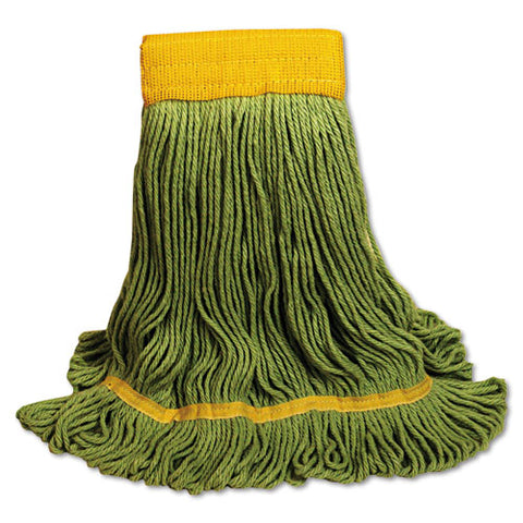 EcoMop Looped-End Mop Head, Recycled Fibers, Extra Large Size, Green, 12/CT, Sold as 1 Carton, 12 Each per Carton 