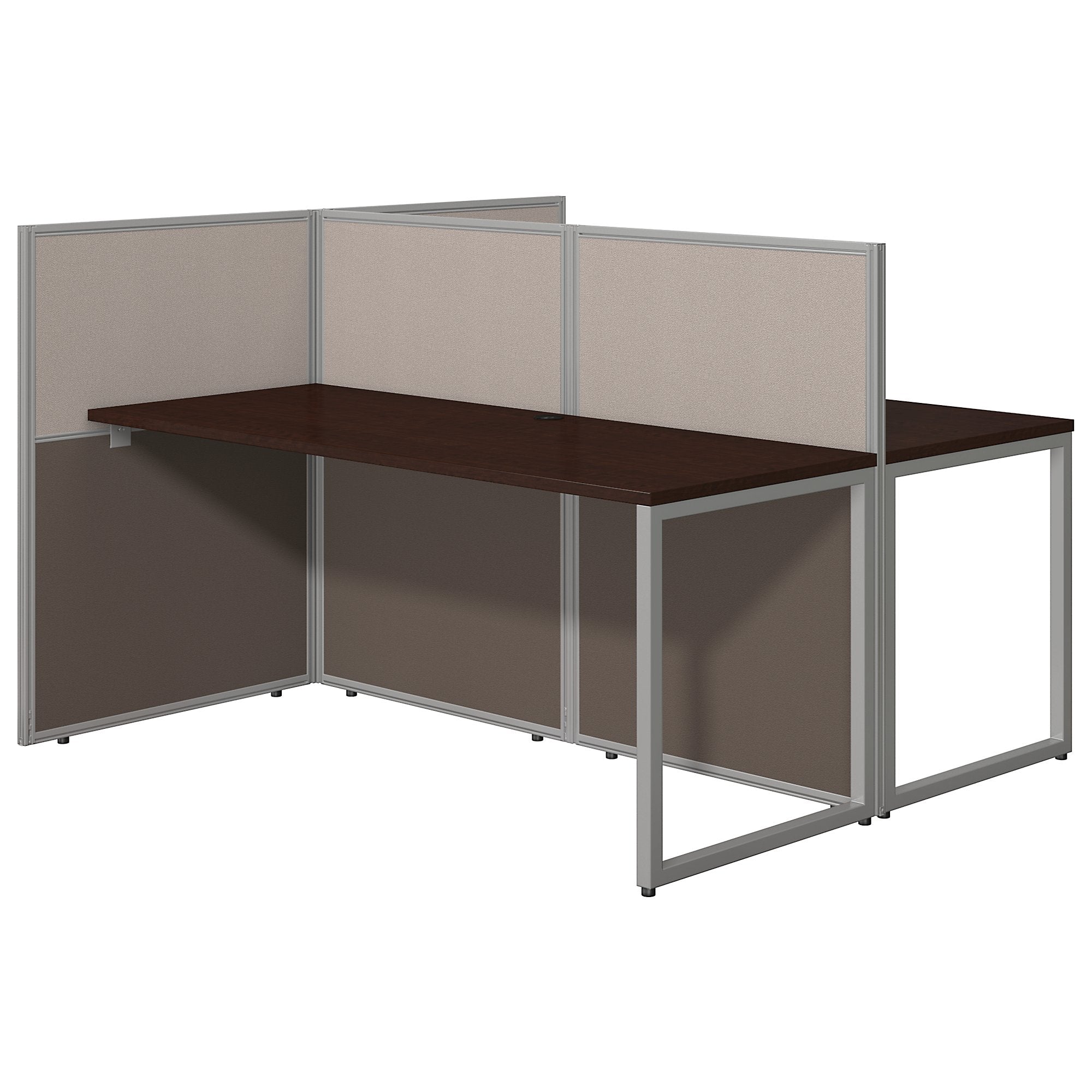 Bush Business Furniture Easy Office: 60W 2 Person Straight Desk Open Office - Mocha Cherry