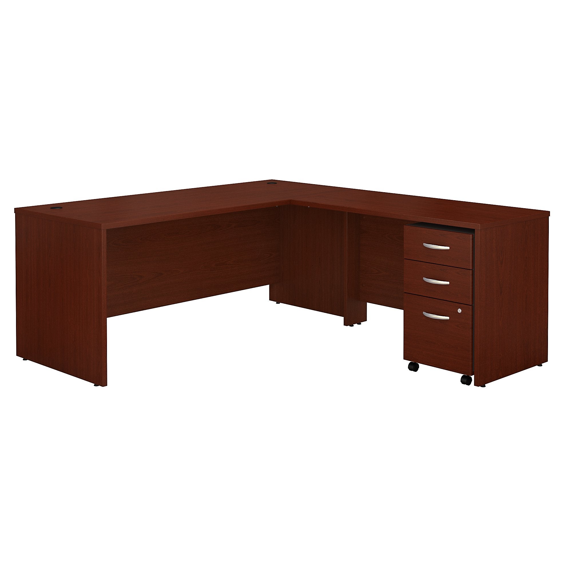 Bush Business Furniture Series C 72W L Shaped Desk with 48W Return and Mobile File Cabinet - Mahogany/Mahogany - 1