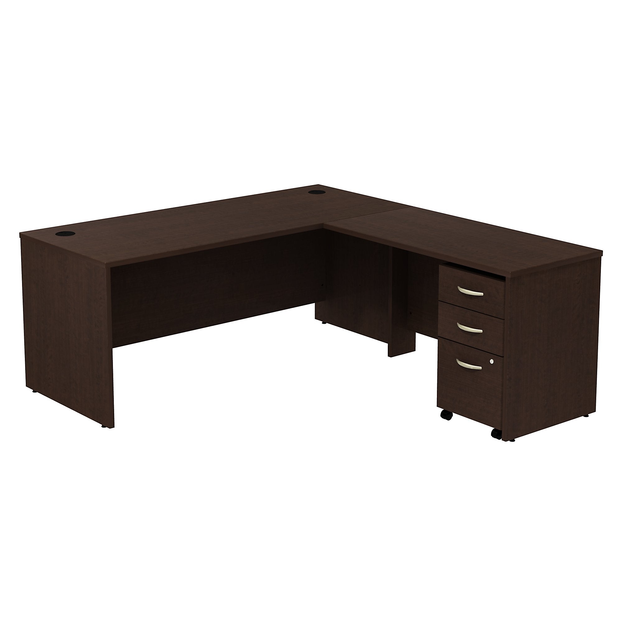 Bush Business Furniture Series C 72W L Shaped Desk with 48W Return and Mobile File Cabinet - Mocha Cherry/Mocha Cherry